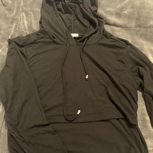 Nursing hoodie!  Great for nursing with easy accessibility. Very light, thin.